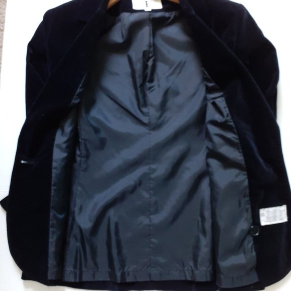 Vintage Nordstrom Point of View Velvet Single Button Blazer Black Size 10 - Picture 10 of 16